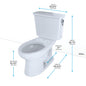 Toto® CST744EFRN.10#01 Transitional Universal Height Toilet With Right-Hand Trip Lever, Eco Drake®, Elongated Bowl, 17-1/4 in H Rim, 10 in Rough-In, 1.28 gpf, Cotton White, Import