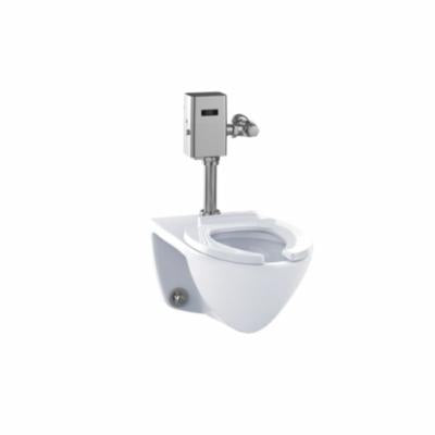 Toto® CT708EG#01 High-Efficiency Flushometer Toilet With Top Spud, High Efficiency Flushometer Valve, Elongated Bowl, 17 in H Rim, 12 in Rough-In, 1.28 gpm Flush Rate, Cotton