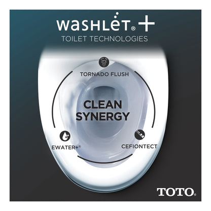 Toto® CWT4263046CMFG#MS Skirted Design Toilet With CEFIONTECT® Ceramic Glaze, Elongated Bowl, 16-1/8 in H Rim, 0.9/1.28 gpf, Matte Silver, Import