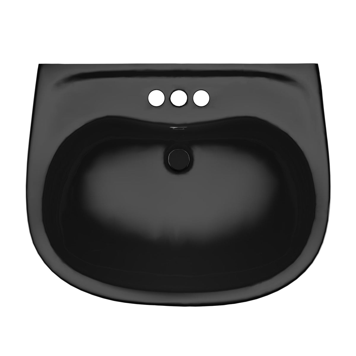Toto® LPT242.4#51 Elegant Lavatory With Rear Overflow, Prominence®, Oval Shape, 4 in Faucet Hole Spacing, 26 in W x 21-1/2 in D, Wall Mount, Vitreous China, Ebony, Import