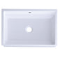 Toto® LT156#01 LT156 Vernica® Design I Elegant Lavatory Sink With Rear Overflow, Rectangle Shape, 21-1/2 in W x 14-1/8 in D, Undermount Mounting, Fireclay, Cotton White