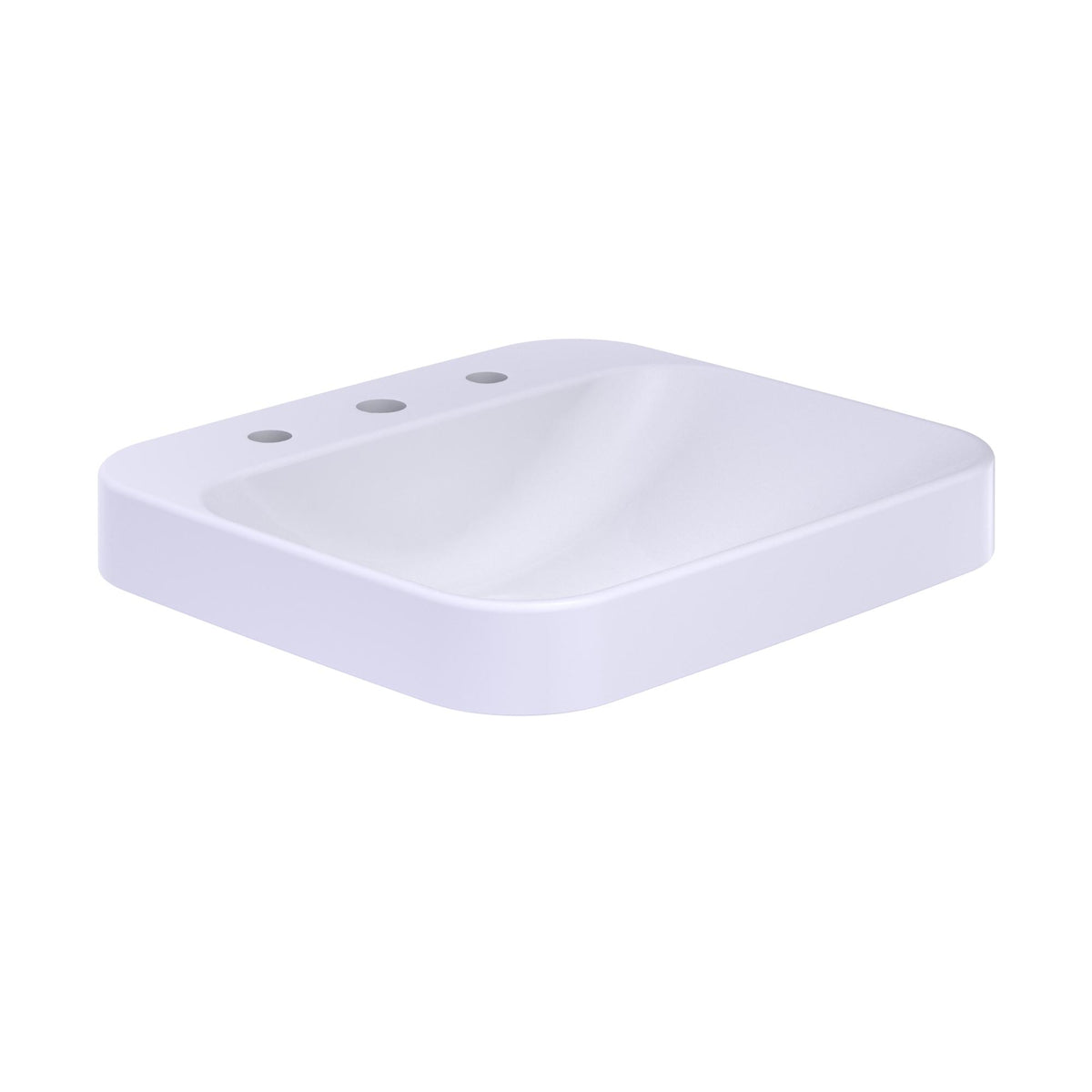Toto® LT415.8G#01 Arvina™ Elegant Modern Vessel Lavatory With Front Overflow, Arvina™, Rectangle Shape, 8 in Faucet Hole Spacing, 19-11/16 in W x 18-1/8 in D, Above-Counter Mount, Vitreous China, Cotton White, Import