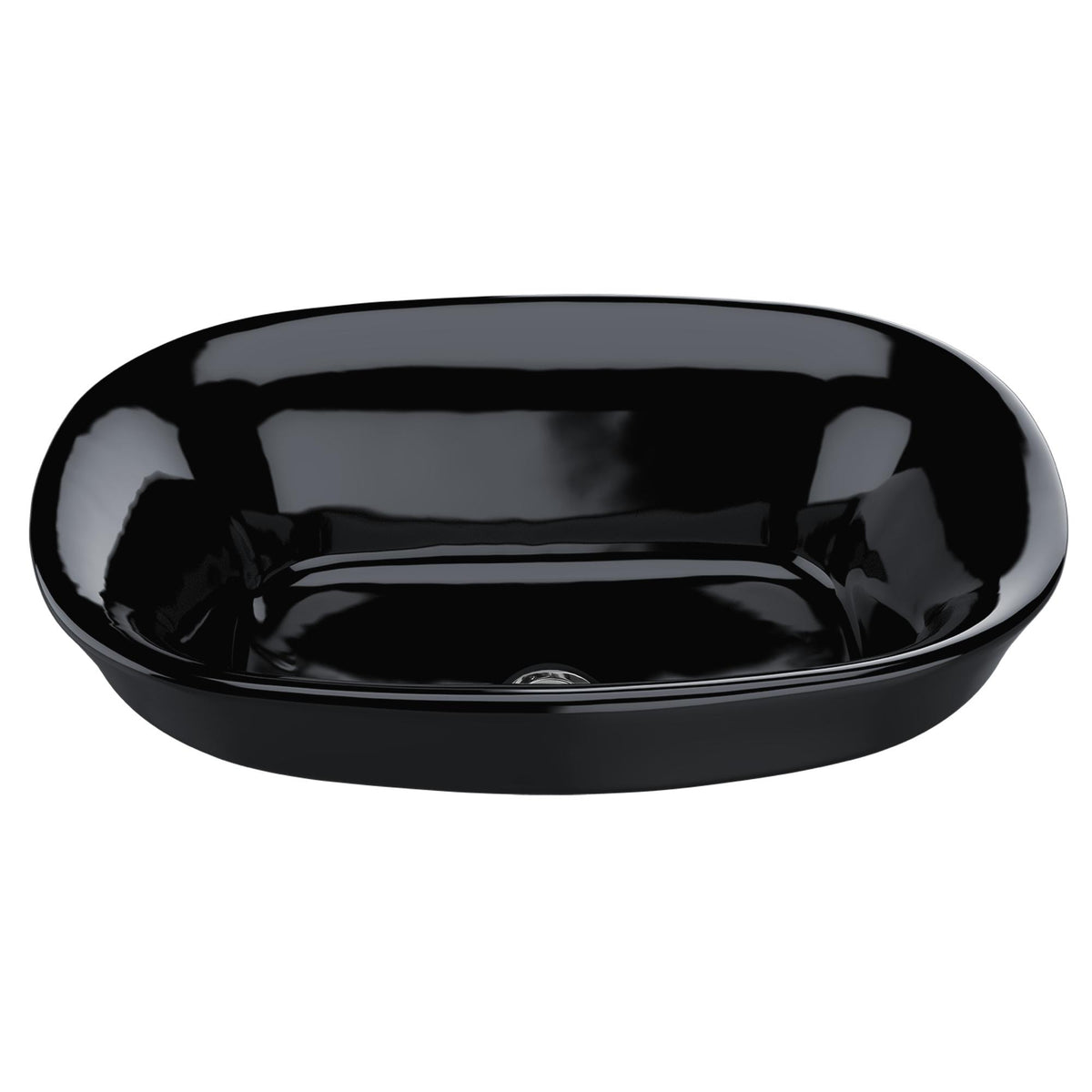 Toto® LT480#51 Modern Vessel Lavatory With Rear Overflow, Maris™, Oval Shape, 19-1/2 in W x 15-5/32 in D x 6-7/8 in H, Above-Counter Mount, Vitreous China, Ebony