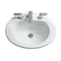 Toto® LT511.8#51 Elegant Self-Rimming Lavatory With Concealed Front Overflow, Supreme®, Oval Shape, 8 in Faucet Hole Spacing, 20 in W x 17 in D, Drop-In Mount, Vitreous China, Ebony, Import