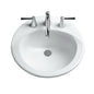 Toto® LT512.8#51 Modern Self-Rimming Lavatory With Concealed Front Overflow, Ultimate®, Round Shape, 8 in Faucet Hole Spacing, 19 in W x 19 in D, Drop-In Mount, Vitreous China, Ebony, Import