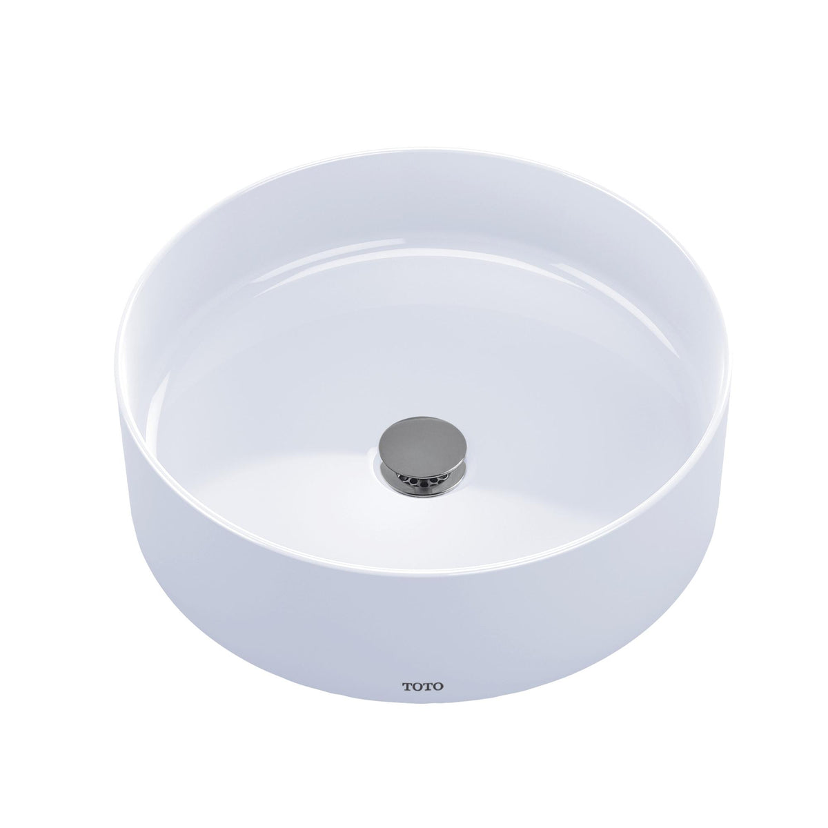 Toto® LT573#01 Modern Vessel Lavatory, Arvina™, Round Shape, 16-9/16 in W x 16-9/16 in D, Above-Counter Mount, Vitreous China, Cotton White, Import