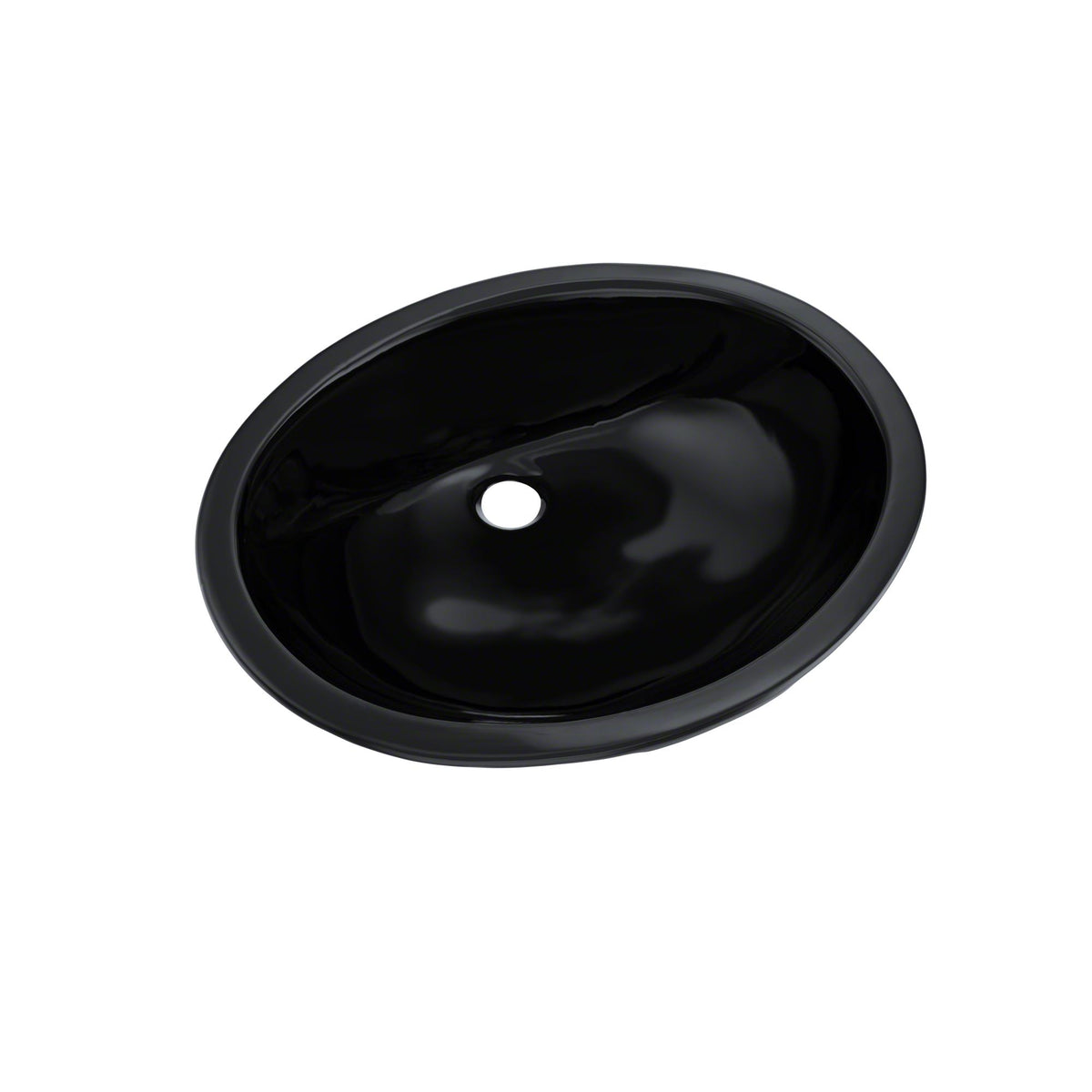 Toto® LT579#51 LT579 Rendezvous® Elegant Lavatory Sink With Concealed Front Overflow, Oval Shape, 19-3/16 in W x 16-3/16 in D, Undermount Mounting, Vitreous China, Ebony, Import