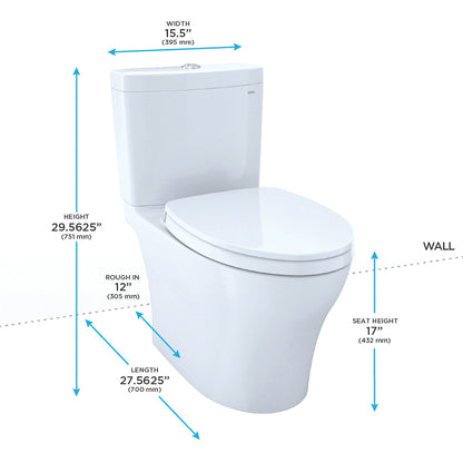 Washlet+ Aquia Iv 1G - Center 2-Piece Toilet - Floor Mount