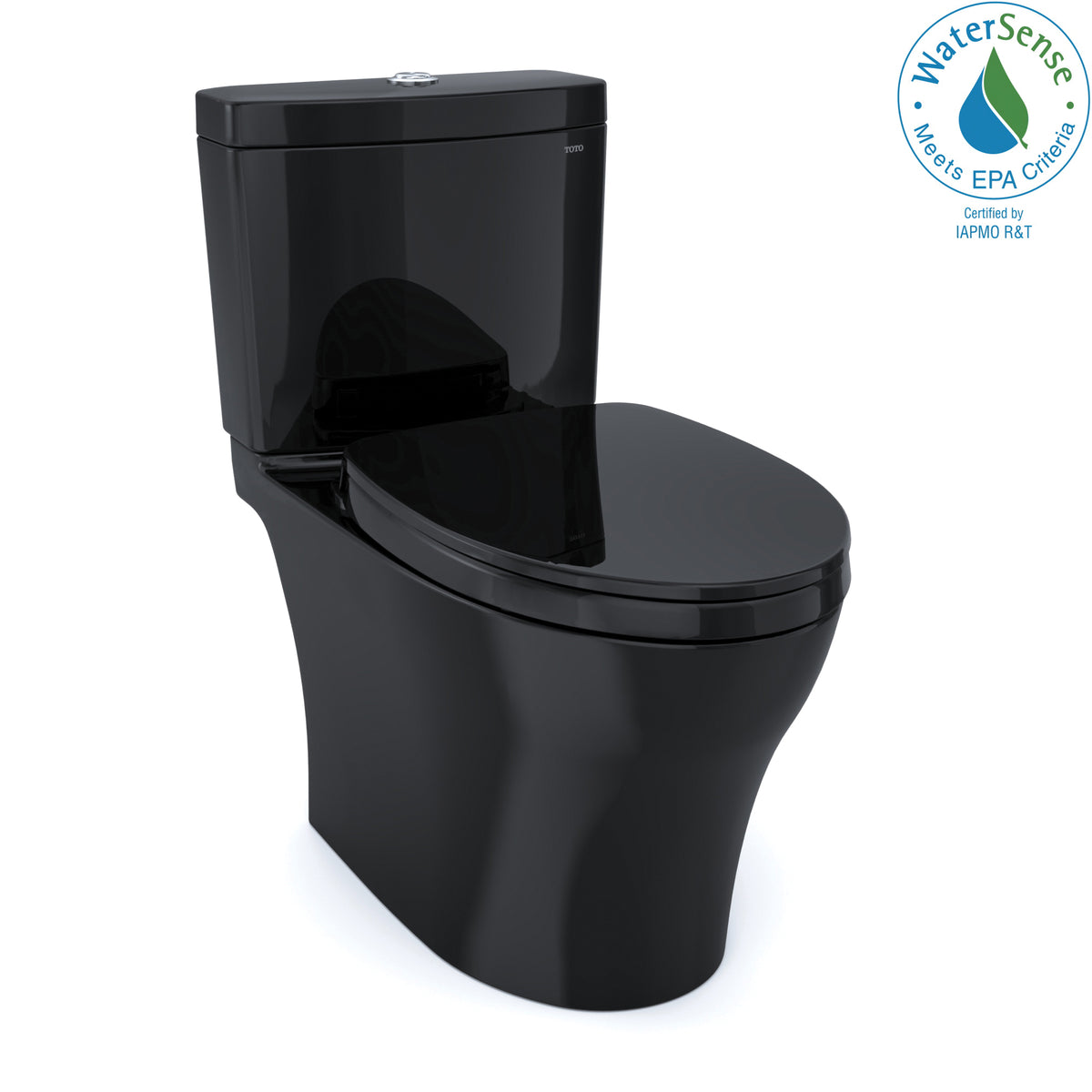 Toto® MS446124CUMF#51, Aquia® IV 1G®, Elongated Bowl, 16-1/8 in H Rim, 12 in Rough-In, 0.8/1 gpf Flush Rate, Ebony, Import