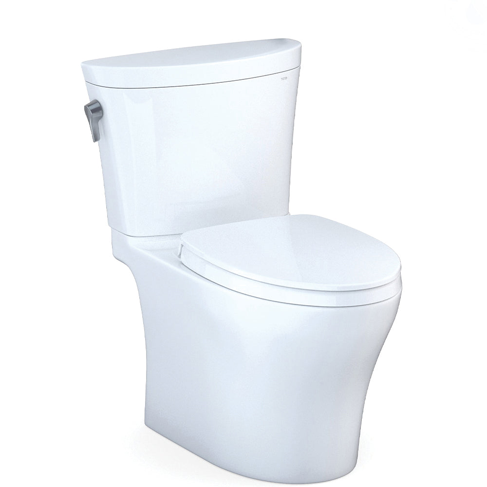 Toto® MS448124CEMFG#01, Aquia® IV, Elongated Bowl, 16-1/8 in H Rim, 12 in Rough-In, 0.8/1.28 gpf Flush Rate, Cotton White, Import