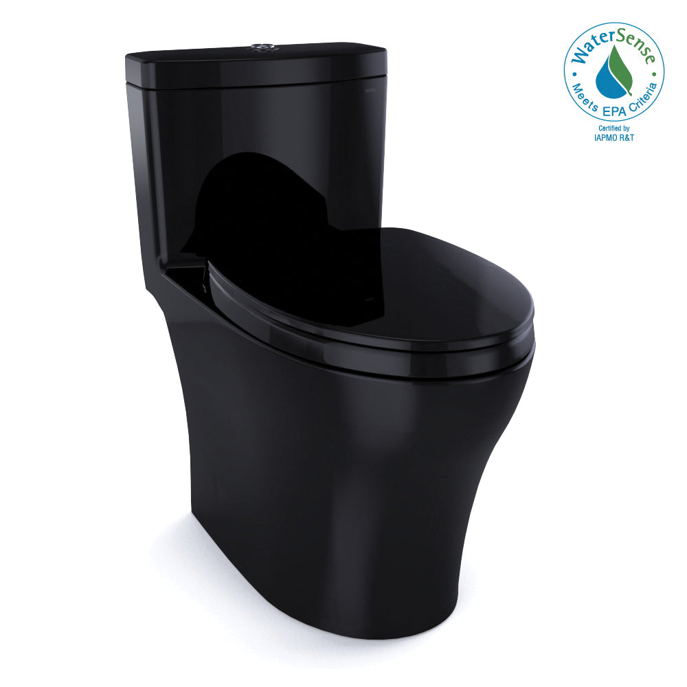Toto® MS646124CEMF#51, Aquia® IV, Elongated Bowl, 16-1/8 in H Rim, 12 in Rough-In, 0.8/1.28 gpf Flush Rate, Ebony