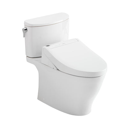 Toto® MW4423084CUFG#01 Left Universal Height 2-Piece Toilet With CEFIONTECT™ Ceramic Glaze, T40 Washlet®+ Nexus 1G®, Elongated Bowl, 16-1/8 in H Rim, 12 in Rough-In, 1 gpf, Cotton White, Import