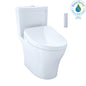 Toto® MW4463046CEMFG#01 Center Universal Height 2-Piece Toilet With CEFIONTECT™ Ceramic Glaze, Washlet®+ Aquia® IV, Elongated Bowl, 16-1/8 in H Rim, 12 in Rough-In, 0.8/1.28 gpf, Cotton White, Import