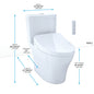 Toto® MW4463046CUMG#01 Center 2-Piece Toilet With CEFIONTECT™ Ceramic Glaze, T40 Washlet®+ Aquia® IV 1G®, Elongated Bowl, 15-9/16 in H Rim, 12 in Rough-In, 0.8/1 gpf, Cotton White, Import