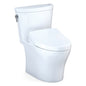 Toto® MW4483056CEMFGA#01 Left Universal Height 2-Piece Toilet With CEFIONTECT™ Ceramic Glaze, Washlet®+ Aquia® IV, Elongated Bowl, 16-1/8 in H Rim, 12 in Rough-In, 0.8/1.28 gpf, Cotton White, Import