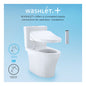 Toto® MW454584CUFG#01 2-Piece Universal Height Toilet With Washlet® S350e Connect+, Drake® II 1G® Connect+™, Elongated Bowl, 17-3/4 in H Rim, 12 in Rough-In, 1 gpf, Cotton White, Import