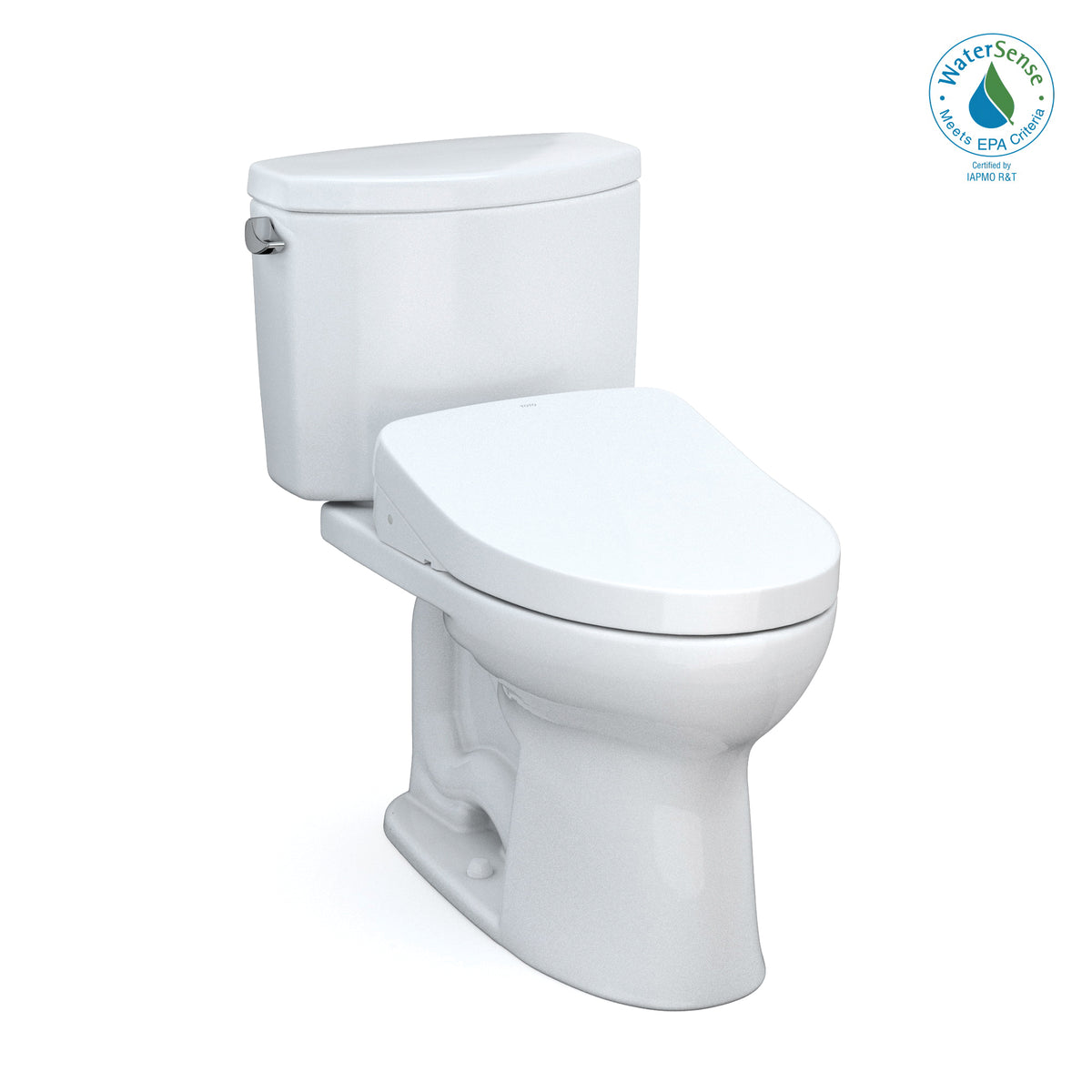 Toto® MW4543046CEFG#01 Left Universal Height 2-Piece Toilet With CEFIONTECT™ Ceramic Glaze, T40 Washlet®+ Drake® II, Elongated Bowl, 16-1/8 in H Rim, 12 in Rough-In, 1.28 gpf, Cotton White, Import