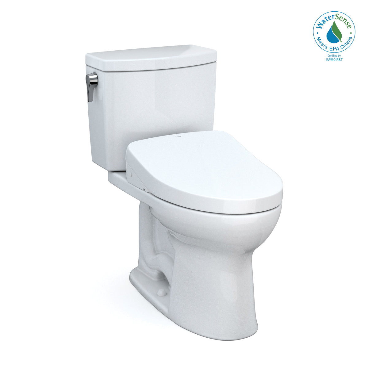 Toto® MW4543056CUFG#01 Left Universal Height 2-Piece Toilet With CEFIONTECT™ Ceramic Glaze, T40 Washlet®+ Drake® II 1G®, Elongated Bowl, 16-1/8 in H Rim, 12 in Rough-In, 1 gpf, Cotton White, Import