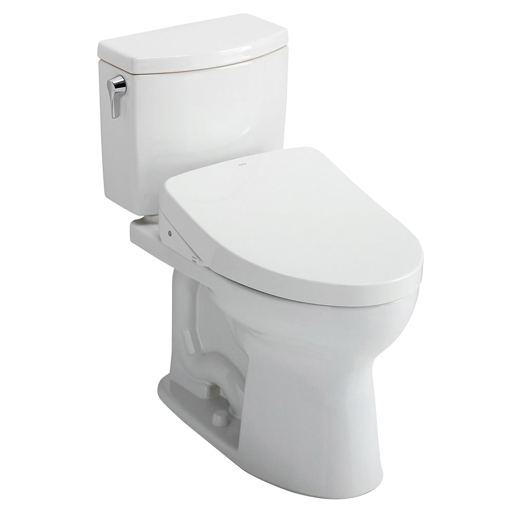 Toto® MW4543056CUFGA#01 Left Universal Height 2-Piece Toilet With CEFIONTECT™ Ceramic Glaze, T40 Washlet®+ Drake® II 1G®, Elongated Bowl, 16-1/8 in H Rim, 12 in Rough-In, 1 gpf, Cotton White, Import