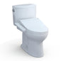 Toto® MW4543074CEFG#01 Left Universal Height 2-Piece Toilet With CEFIONTECT™ Ceramic Glaze, T40 Washlet®+ Drake® II, Elongated Bowl, 16-1/8 in H Rim, 12 in Rough-In, 1.28 gpf, Cotton White, Import