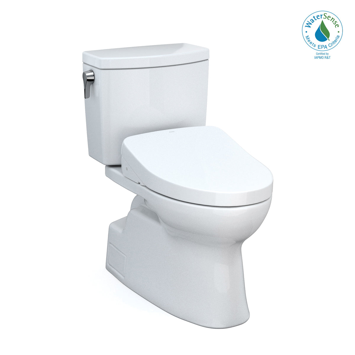 Toto® MW4743056CUFG#01 Left Universal Height 2-Piece Toilet With CEFIONTECT™ Ceramic Glaze, T40 Washlet®+ Vespin® II 1G®, Elongated Bowl, 16-1/8 in H Rim, 12 in Rough-In, 1 gpf, Cotton White, Import