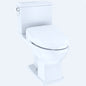 Toto® MW4943044CEMFGA#01 2-Piece Close Coupled Dual Flush Universal Height Toilet, Connelly®, Elongated Bowl, 16-1/8 in H Rim, 12 in Rough-In, 0.9/1.28 gpf, Cotton White, Import