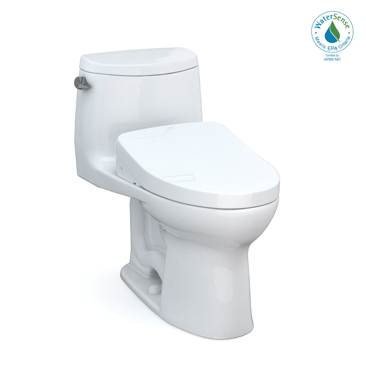 Toto® MW6043056CEFG#01 Universal Height 1-Piece Toilet With CEFIONTECT™ Ceramic Glaze, T40 Washlet®+ UltraMax® II, Elongated Bowl, 16-1/8 in H Rim, 12 in Rough-In, 1.28 gpf, Cotton White, Import