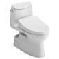 Toto® MW6143046CEFG#01 Universal Height 1-Piece Toilet With CEFIONTECT™ Ceramic Glaze, T40 Washlet®+ Carlyle® II, Elongated Bowl, 16-1/8 in H Rim, 12 in Rough-In, 1.28 gpf, Cotton White, Import
