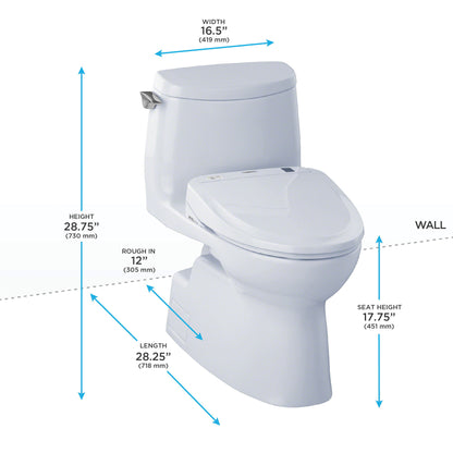 1-Piece Universal Height Toilet - 1 GPF - Floor