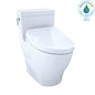 Toto® MW6263056CEFGA#01 1-Piece High-Efficiency Toilet With CEFIONTECT® Ceramic Glaze, Aimes®, Elongated Bowl, 16-1/8 in H Rim, 12 in Rough-In, 1.28 gpf, Cotton White, Import