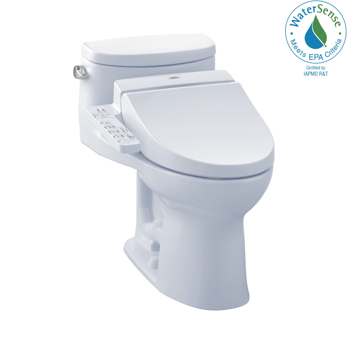 Toto® MW6342034CEFG#01 1-Piece Universal Height Toilet, Elongated Bowl, 17-5/8 in H Rim, 12 in Rough-In, 1.28 gpf, Cotton White, Domestic