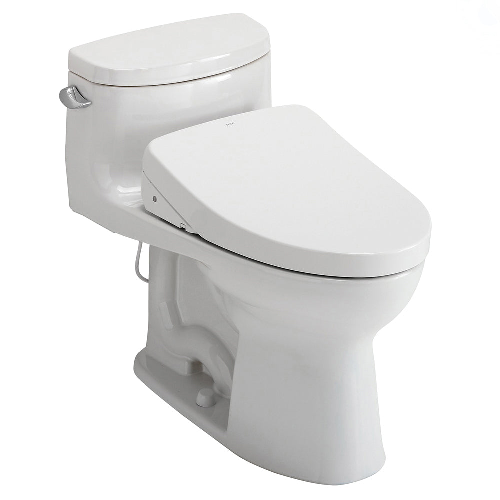 Toto® MW6343046CEFG#01 Universal Height 1-Piece Toilet With CEFIONTECT™ Ceramic Glaze, T40 Washlet®+ Supreme® II, Elongated Bowl, 16-1/8 in H Rim, 12 in Rough-In, 1.28 gpf, Cotton White, Import