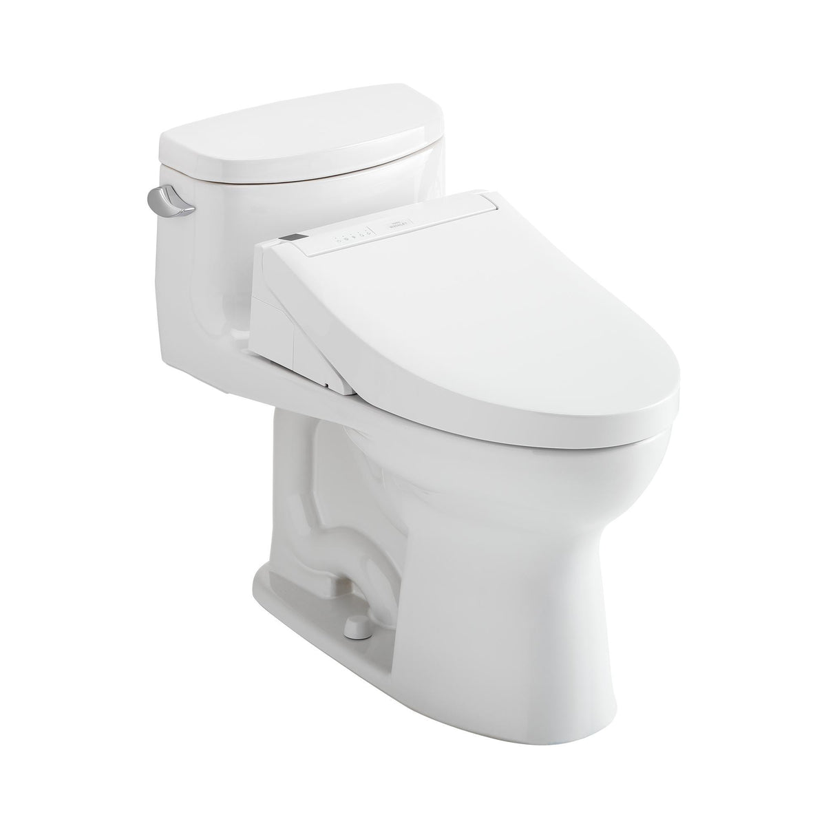 Toto® MW6343084CEFG#01 Universal Height 1-Piece Toilet With CEFIONTECT™ Ceramic Glaze, T40 Washlet®+ Supreme® II, Elongated Bowl, 16-1/8 in H Rim, 12 in Rough-In, 1.28 gpf, Cotton White, Import
