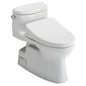 Toto® MW6443046CEFG#01 Universal Height 1-Piece Toilet With CEFIONTECT™ Ceramic Glaze, T40 Washlet®+ Carolina® II, Elongated Bowl, 16-1/8 in H Rim, 12 in Rough-In, 1.28 gpf, Cotton White, Import