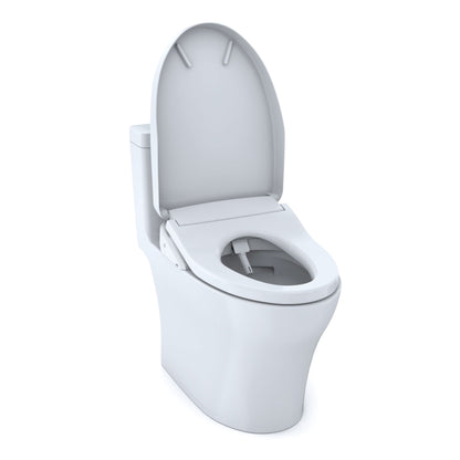 Toto® MW6463046CEMFGA#01 1-Piece Ultra High-Efficiency Toilet With CEFIONTECT® Ceramic Glaze, Aquia® IV, Elongated Bowl, 16-1/8 in H Rim, 12 in Rough-In, 1.28 gpf, Cotton White, Import