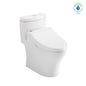 Toto® MW6463084CEMFG#01 Center Universal Height 1-Piece Toilet With CEFIONTECT™ Ceramic Glaze, T40 Washlet®+ Aquia® IV, Elongated Bowl, 16-1/8 in H Rim, 12 in Rough-In, 0.8/1.28 gpf, Cotton White, Import