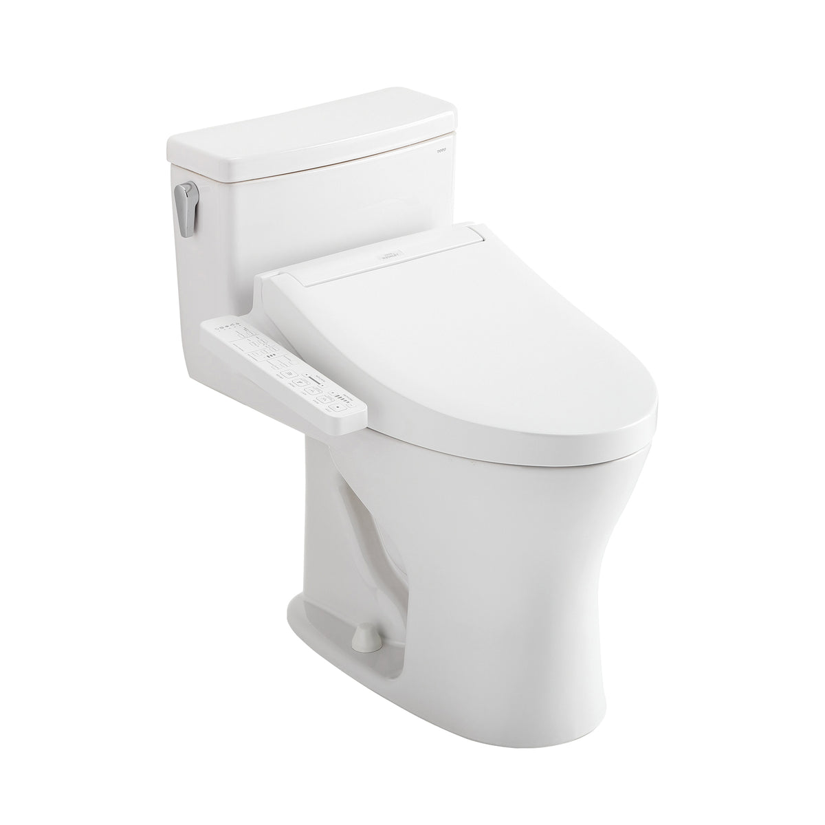 Toto® MW8563074CUMG#01 1-Piece Toilet With CEFIONTECT™ Ceramic Glaze, T40 Washlet®+ UltraMax 1G®, Elongated Bowl, 14-15/16 in H Rim, 12 in Rough-In, 0.8/1 gpf, Cotton White, Import