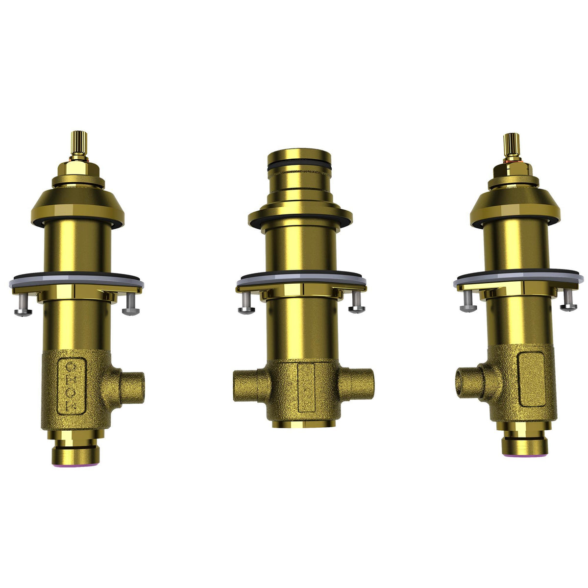 Toto® TBMT Rough-In 3-Hole Roman Tub Filler, 1/2 in NPSM Inlet, Brass Body, Import