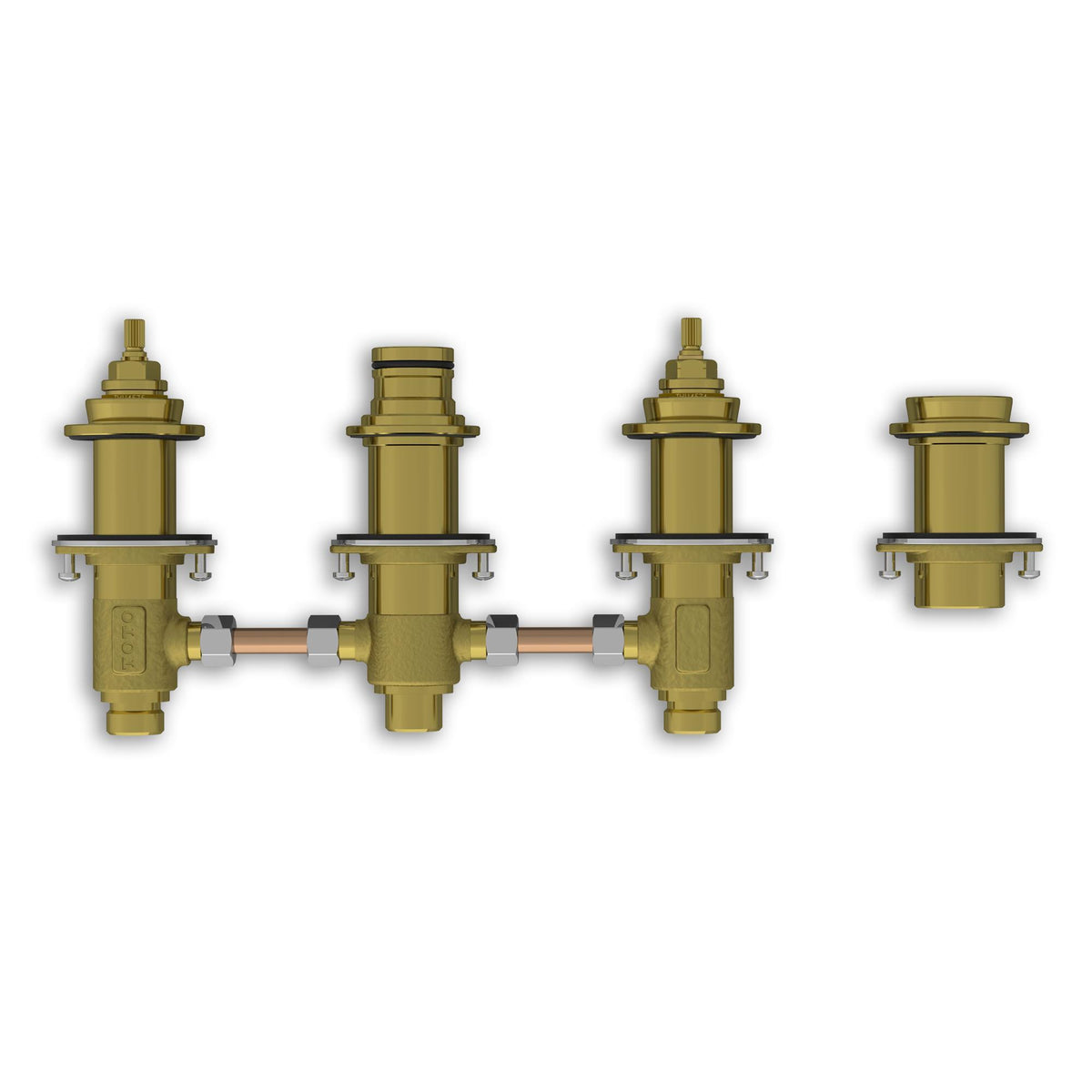 Toto® TBMV2 Rough-In 4-Hole Roman Tub Filler, 1/2 in NPSM Inlet, Forged Brass Body