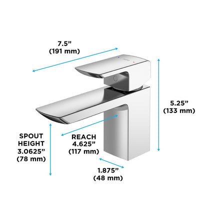 Gr Series - Faucet - 7-1/2" L x 1-7/8" W x 5-1/4" H