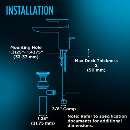 Lf Series - Faucet with Drain Assembly - Deck Mount - Brass
