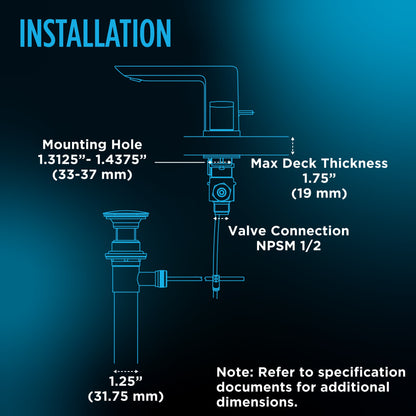 Gs Series - Bathroom Sink Faucet - Deck Mount - 1.2 GPM
