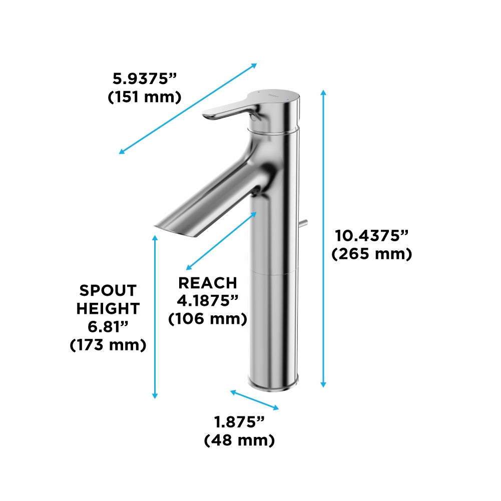 lb Series - Semi-Vessel Bathroom Sink Faucet - Deck Mount