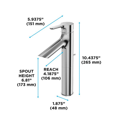 lb Series - Semi-Vessel Bathroom Sink Faucet - Deck Mount