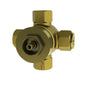 Toto® TSMVW Diverter Valve, 1/2 in NPT Inlet x 1/2 in NPT Outlet, 2 Ways, Solid Brass Body, Import