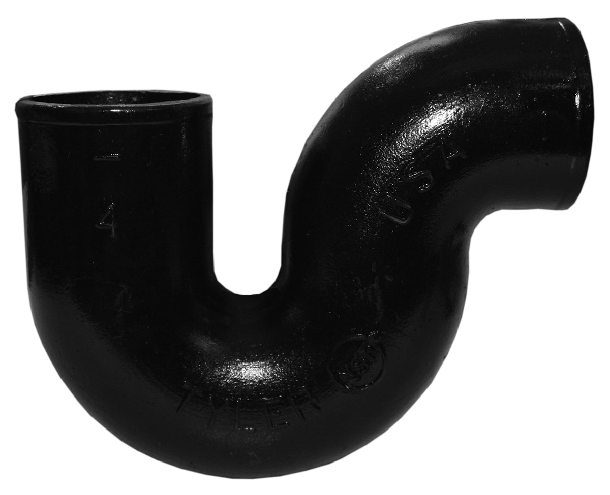 4" Cast Iron P-Trap - No-Hub