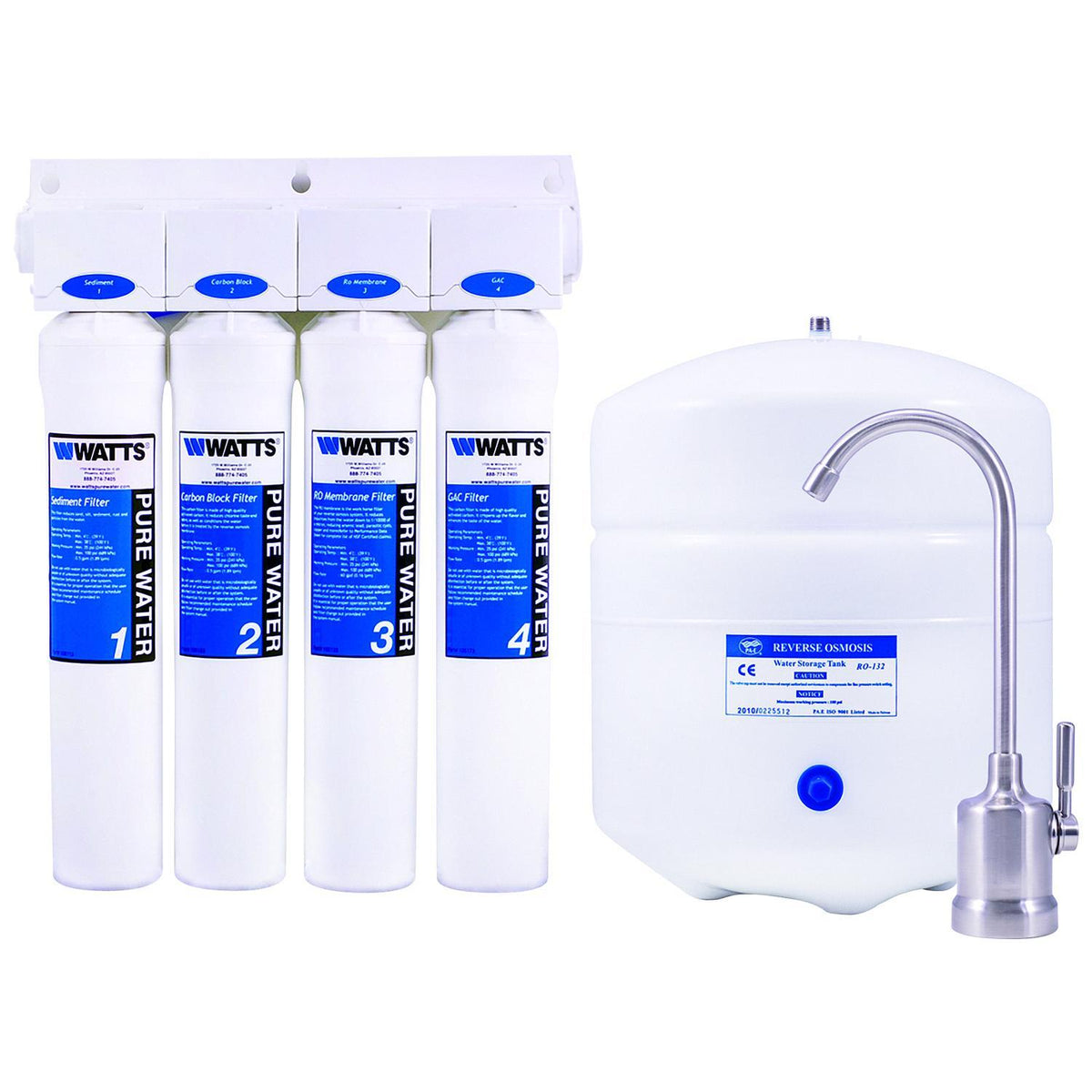 4 Stage Reverse Osmosis System - 60 Gpd