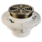 WATTS® FD7-5R-3PVC Adjustable Floor Drain, 3 in Outlet, Hub Connection, 5 in Dia Nickel Bronze Grid, PVC Drain, Import