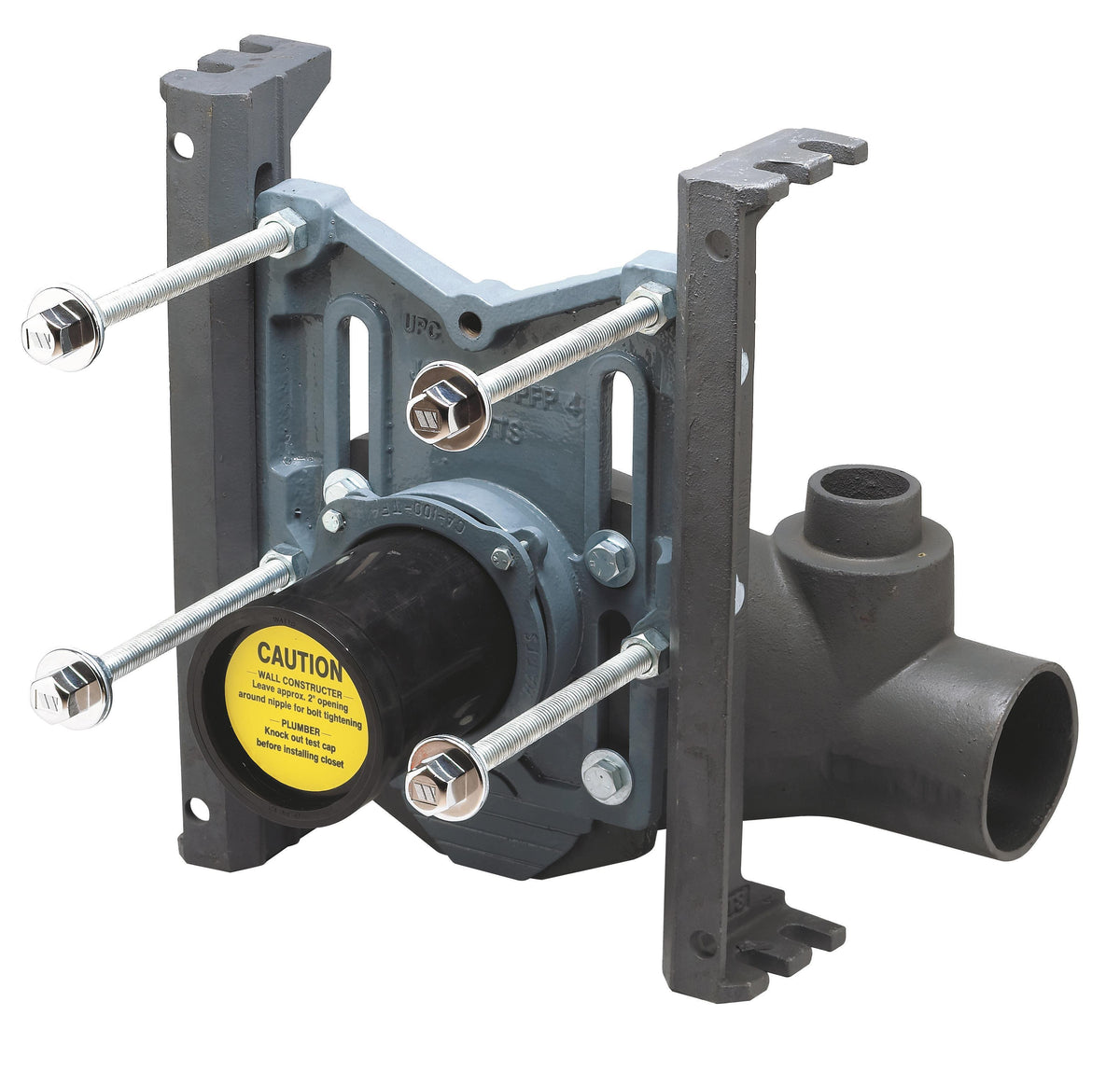 WATTS® ISCA-101-L Adjustable Water Closet Carrier, 4 in No Hub Waste and 2 in No Hub Vent 500 lb Static Load, Cast Iron, Import