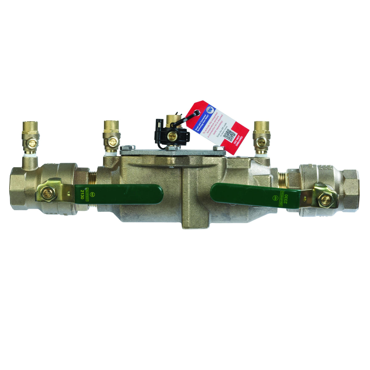 WATTS® T062616 007 Inline Backflow Preventer Assembly with Freeze Sensor, 1-1/2 in Nominal, NPT End Style, Quarter-Turn Ball Valve, Cast Bronze Body, Dual Check